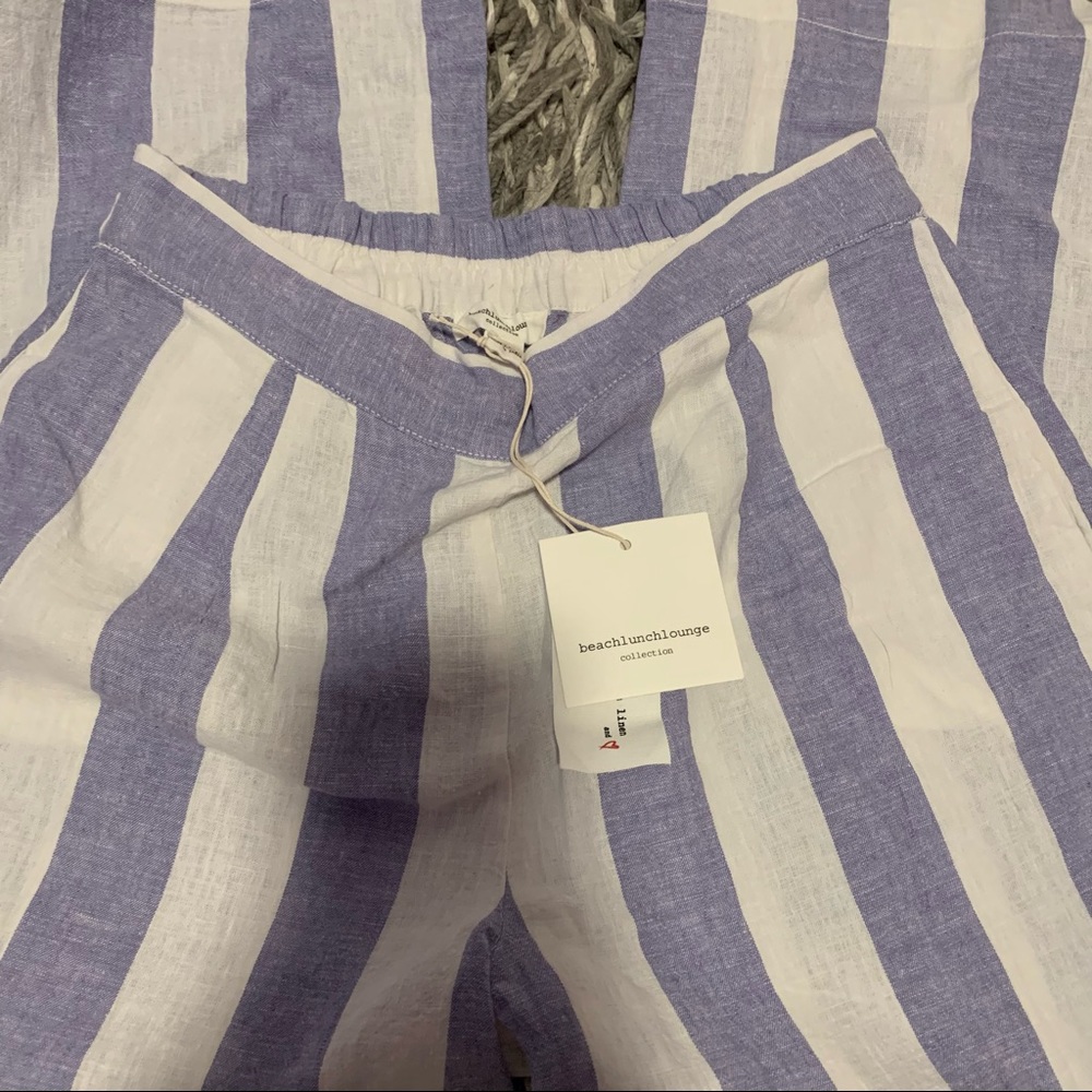 BEACHLUNCHLOUNGE FLOWY CROPPED STRIPED PANTS